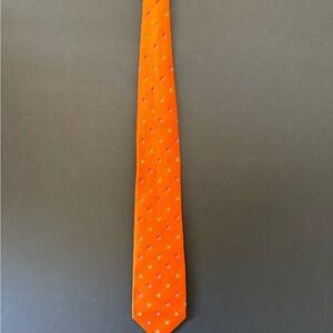 Vibrant Orange Polka Dot Tie for Men